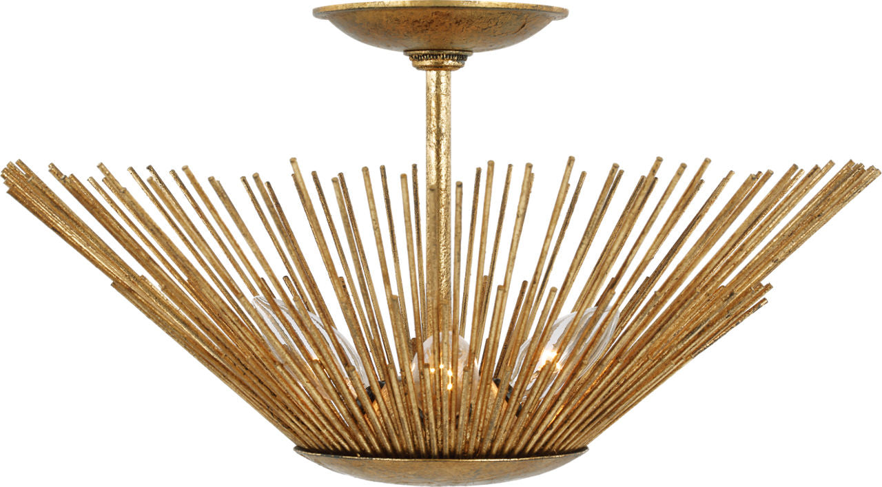 Helios Large Semi-Flush Mount Antique Gild