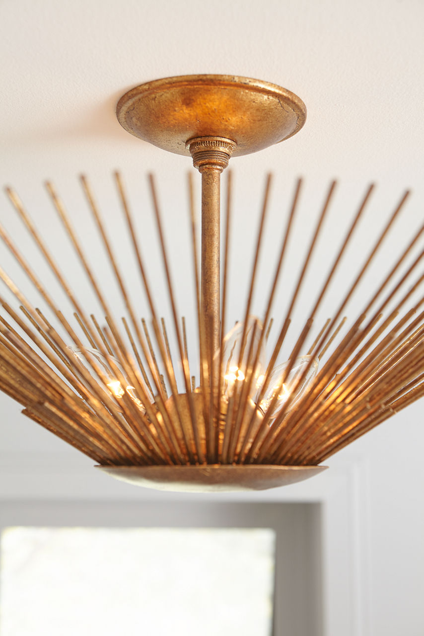 Helios Large Semi-Flush Mount Antique Gild