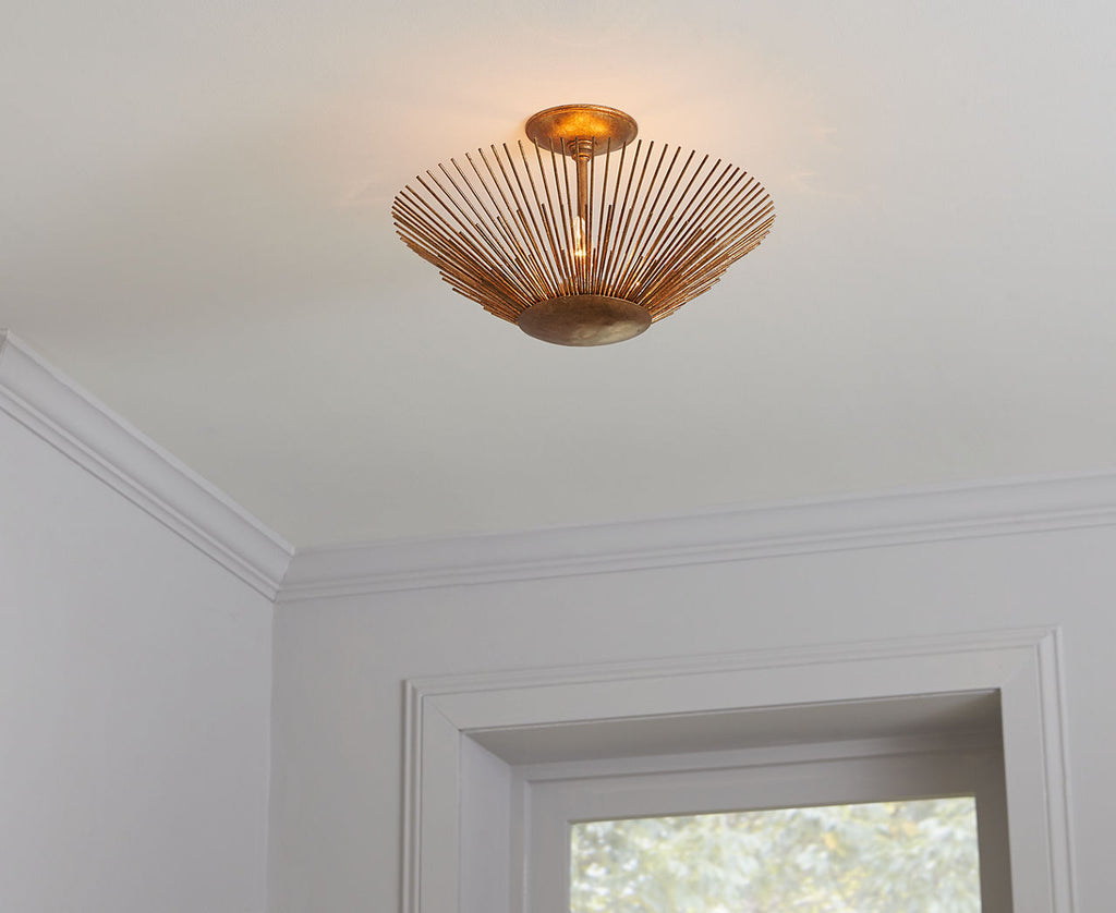 Helios Large Semi-Flush Mount Antique Gild