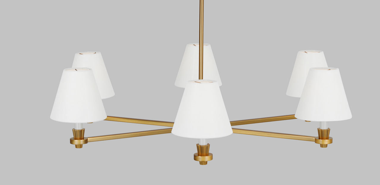 Paisley Large Chandelier Burnished Brass