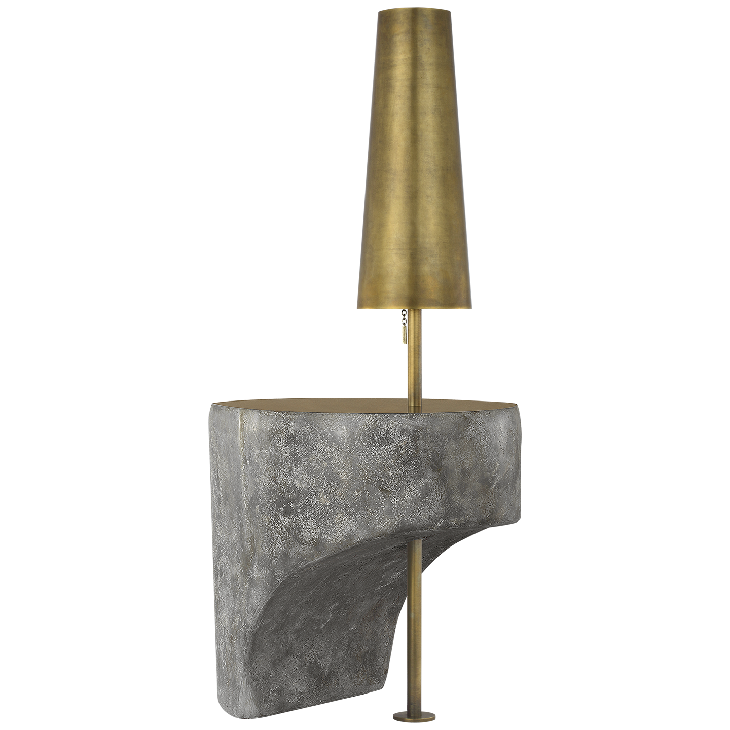 Runia 49" Sculpted Side Table Floor Lamp | Eclipse | Mottled Brass