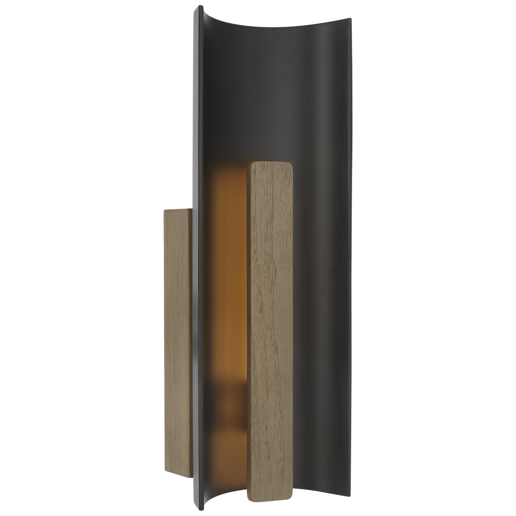 Remi 18" Sconce | Matte Carbon and Warm Walnut