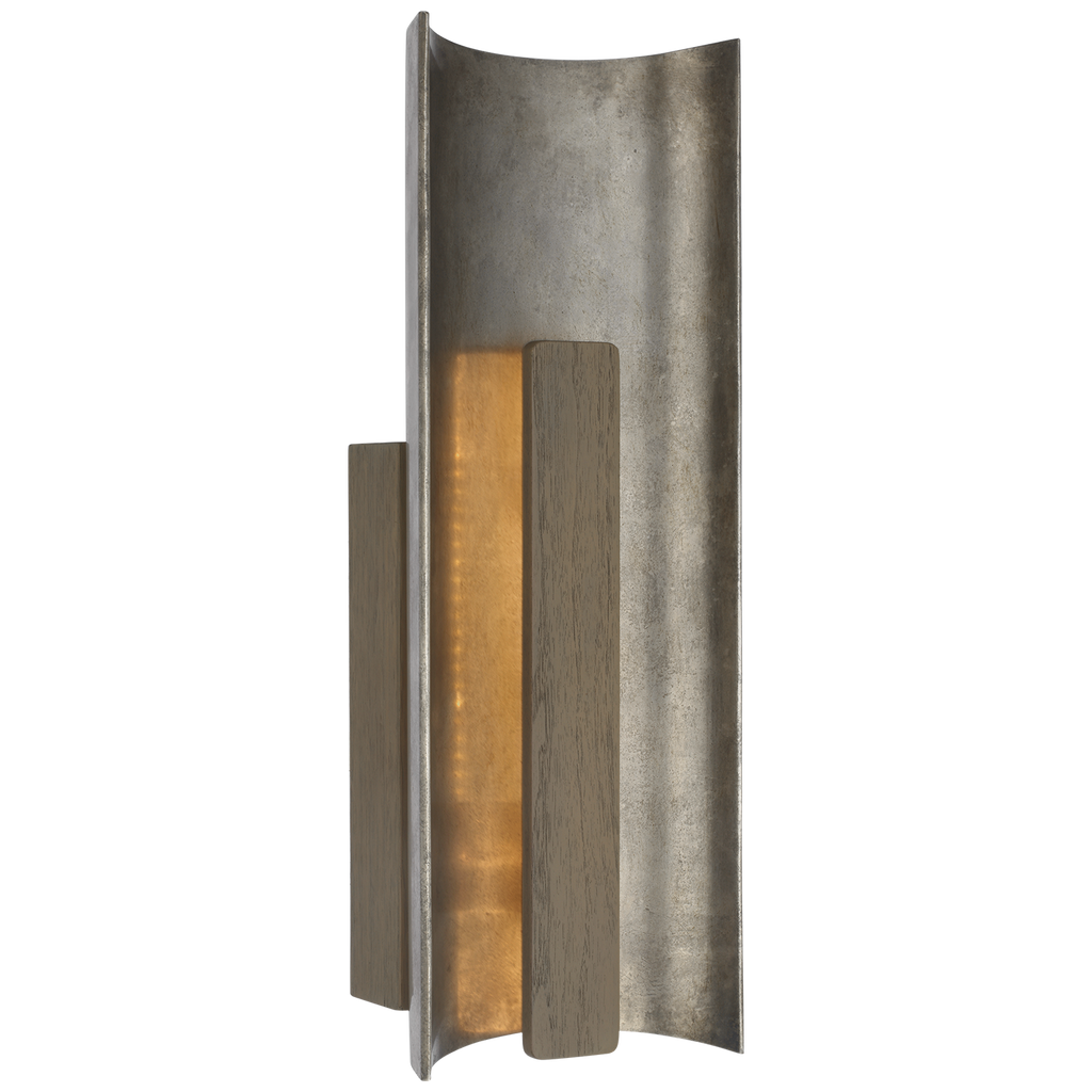 Remi 18" Sconce | Mottled Pewter and Warm Walnut