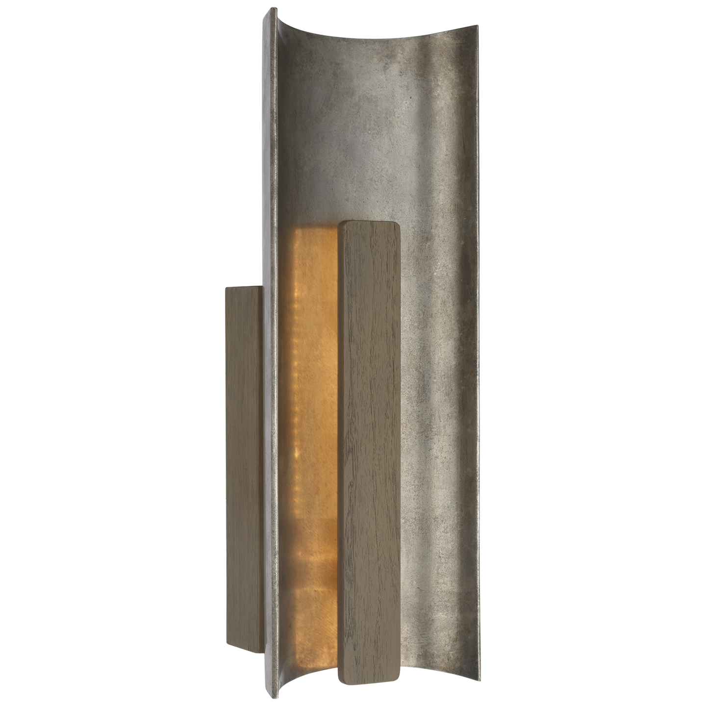 Remi 18" Sconce | Mottled Pewter and Warm Walnut