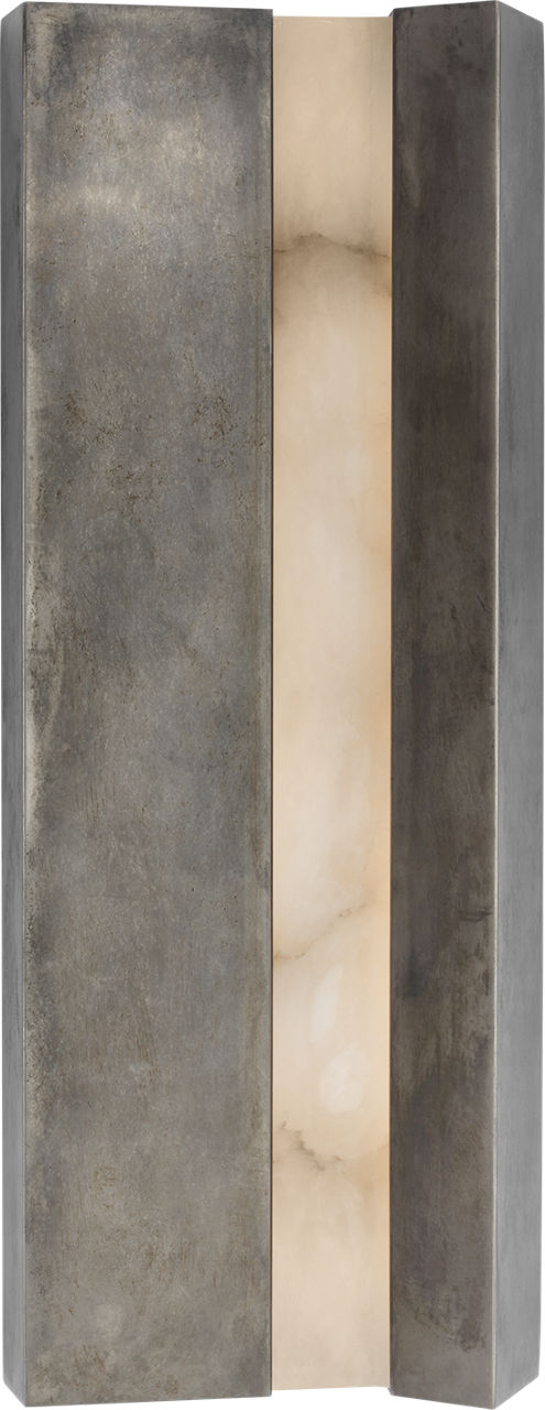 Austera 20" Sconce | Mottled Pewter | Alabaster