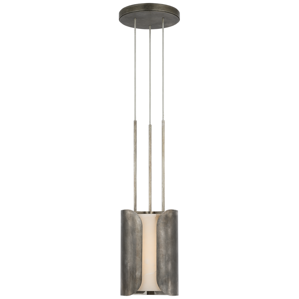 Armise 8" Pendant | Mottled Pewter | Alabaster
