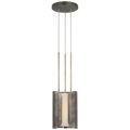 Armise 8" Pendant | Mottled Pewter | Alabaster