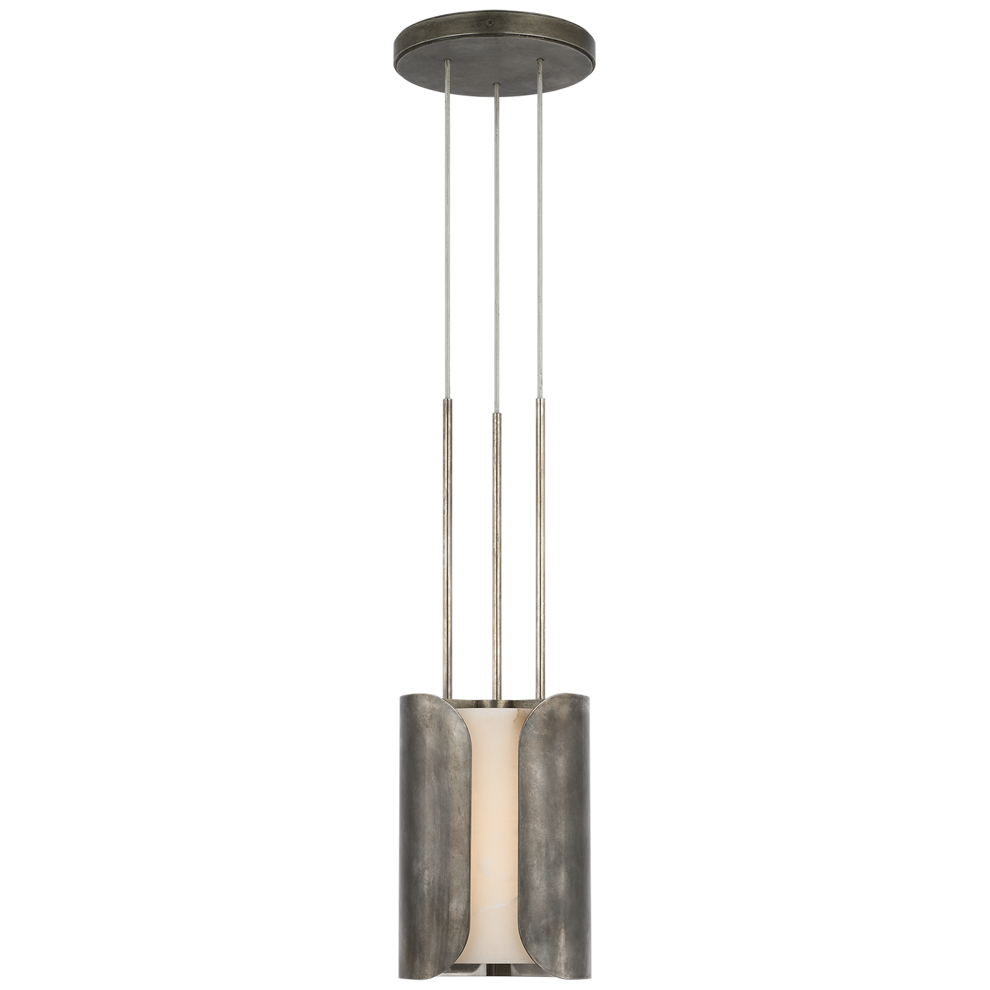 Armise 8" Pendant | Mottled Pewter | Alabaster