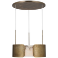 Armise 28" Drum Chandelier | Mottled Brass | Alabaster