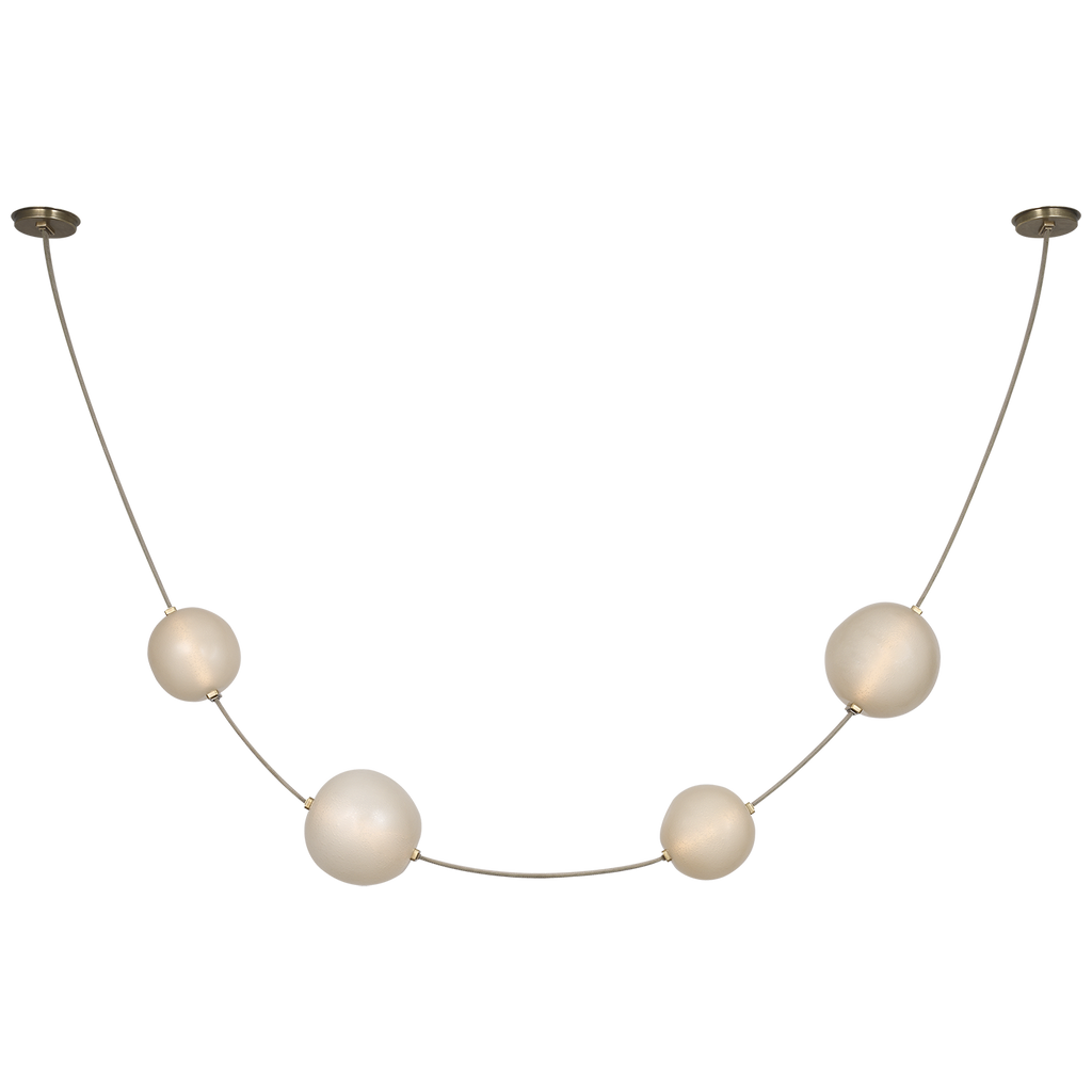 Dune Belted Light | Ash Suede and Mottled Brass | Fizzy Nude Glass