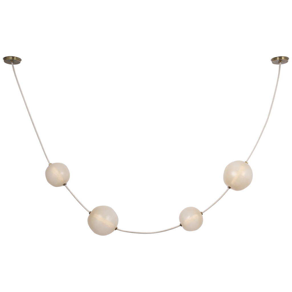 Dune Belted Light | Bone Suede and Mottled Brass | Fizzy Nude Glass