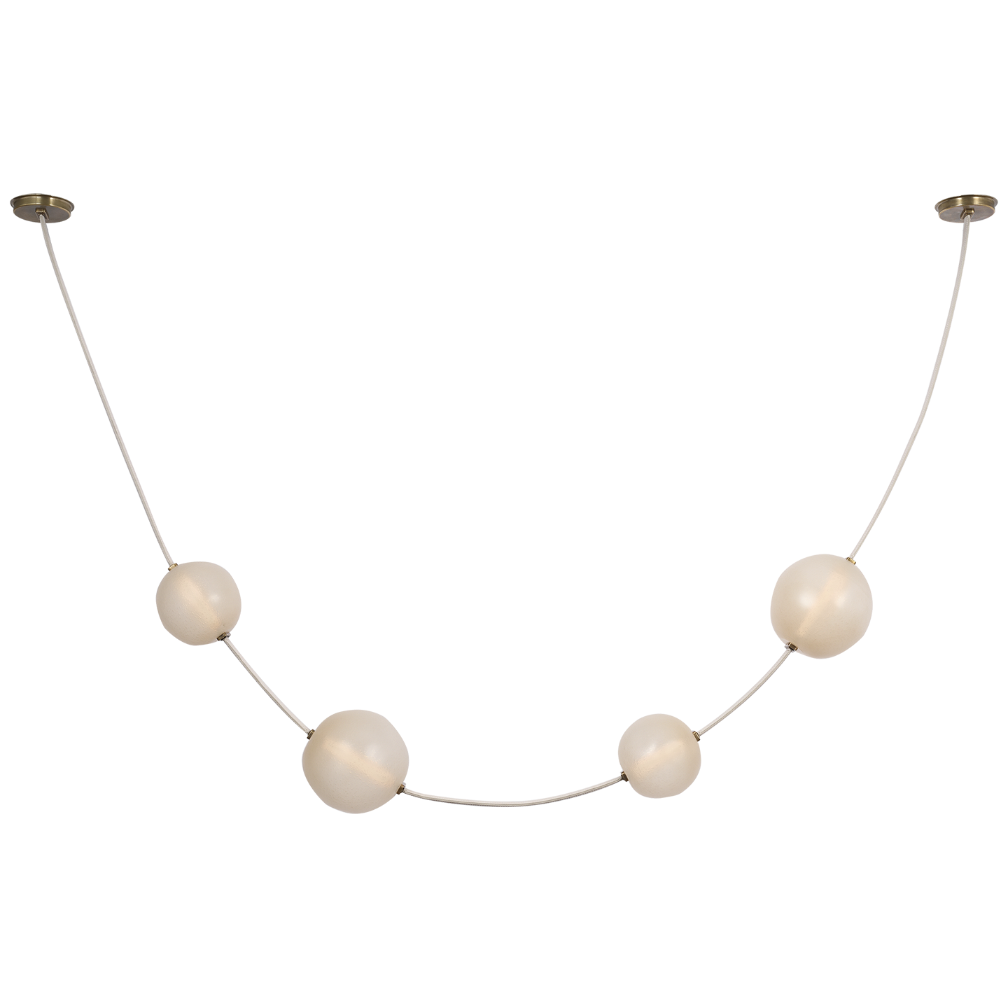 Dune Belted Light | Bone Suede and Mottled Brass | Fizzy Nude Glass
