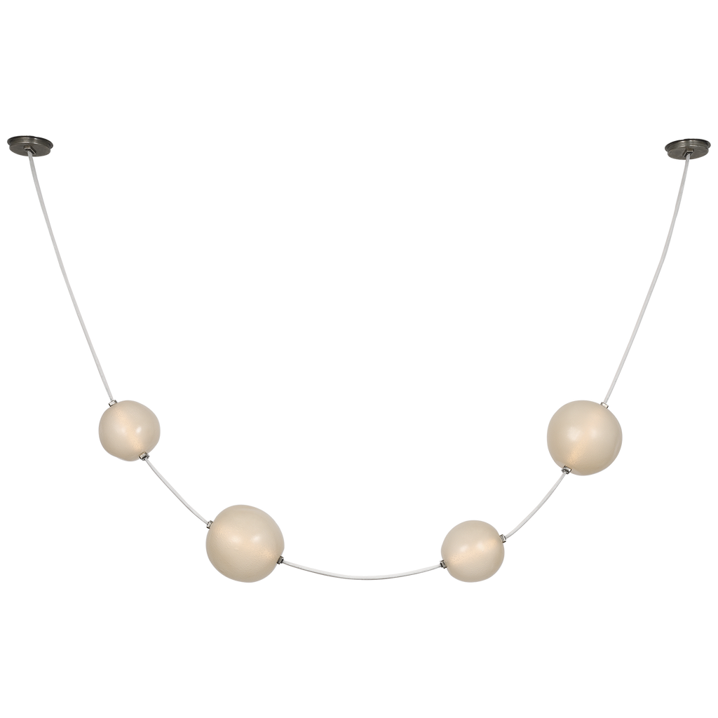 Dune Belted Light | Bone Suede and Mottled Pewter | Fizzy Nude Glass