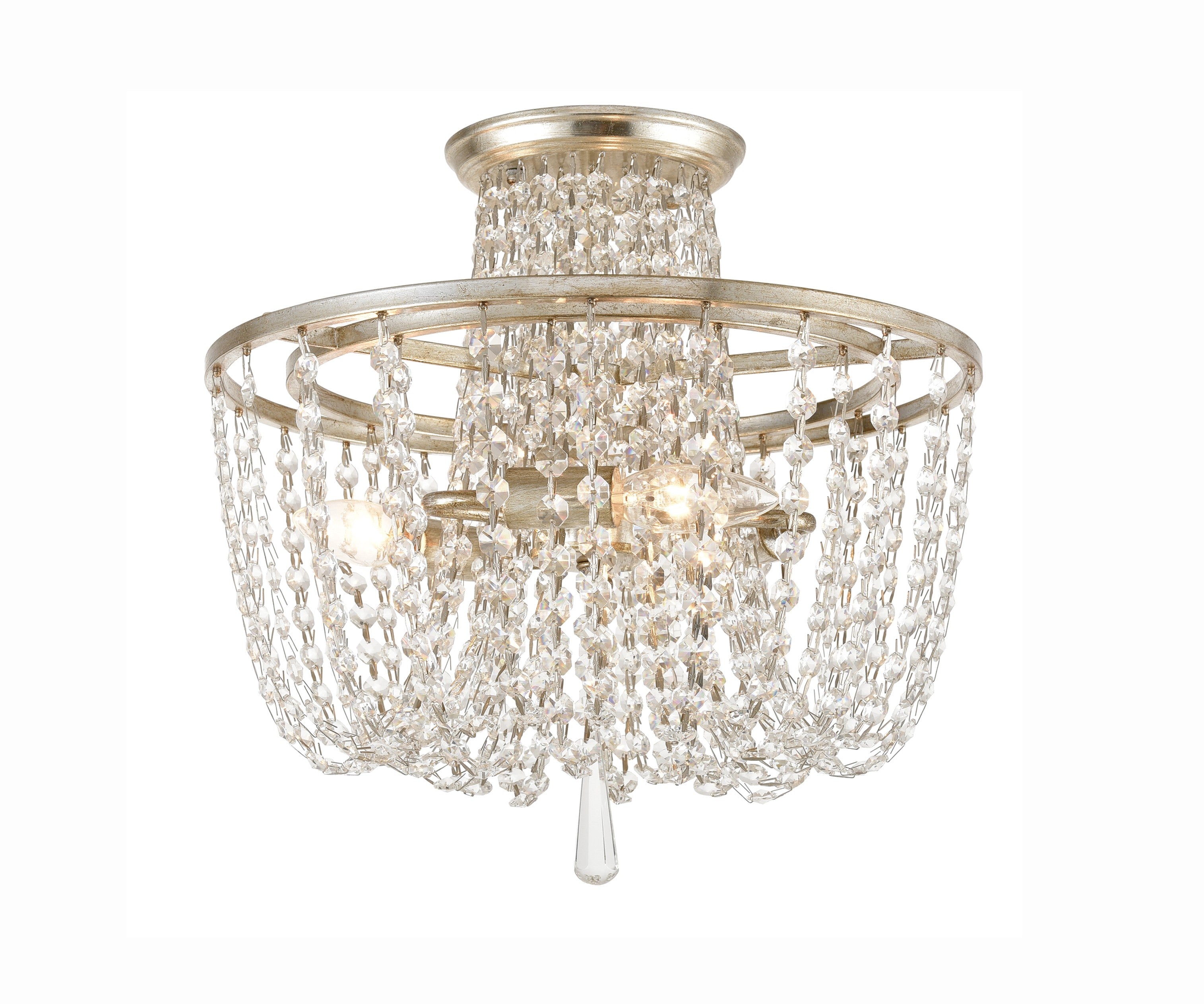 Arcadia 15'' Antique Silver Semi Flush Mount
