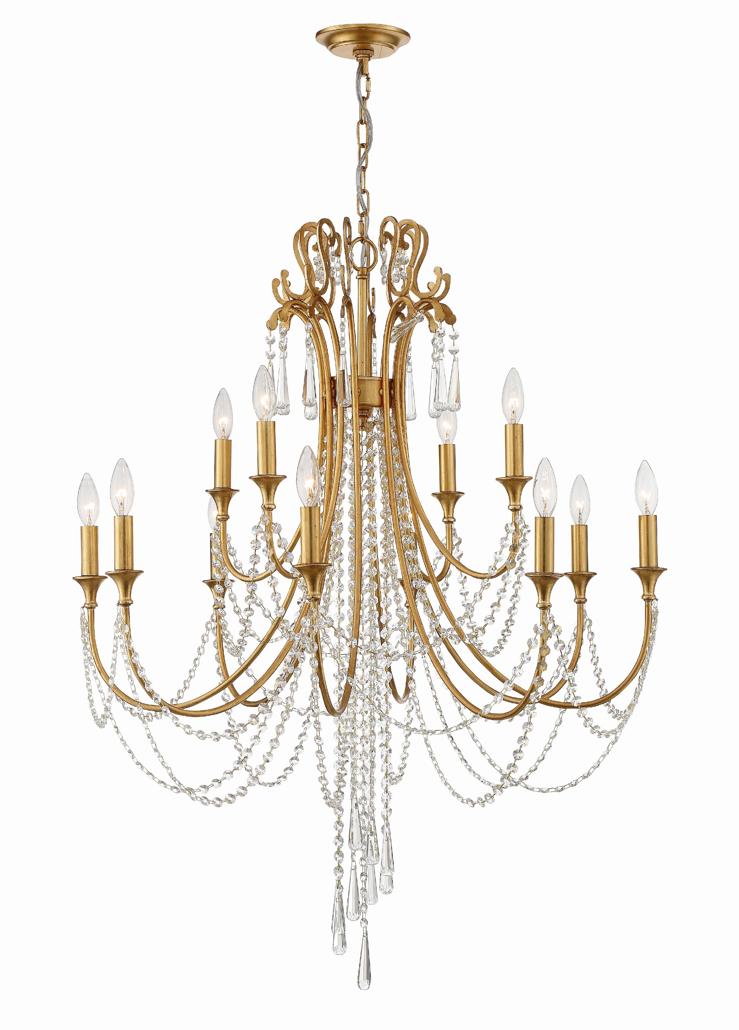 Arcadia 32.5'' Antique Gold Chandelier