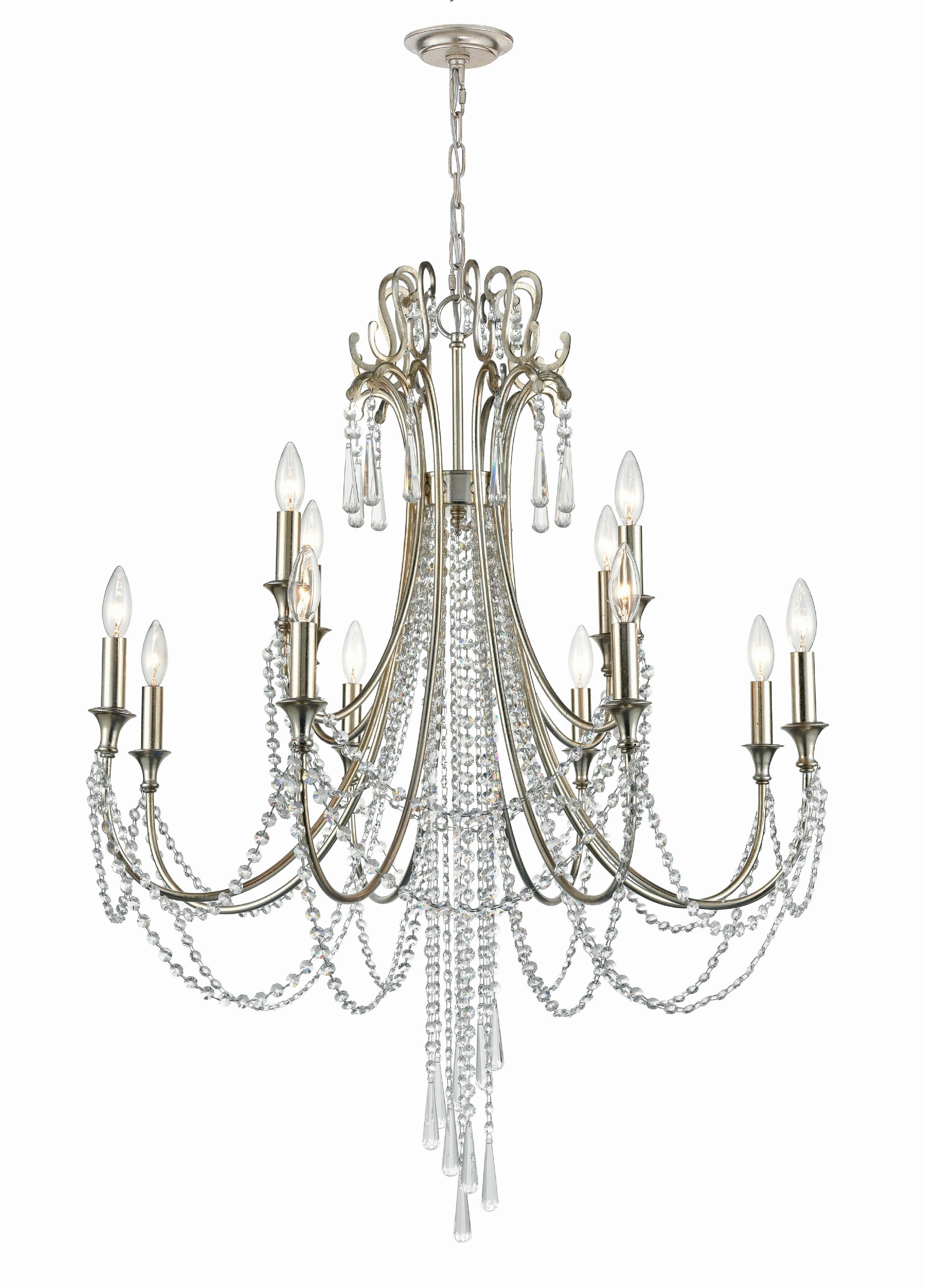 Arcadia 32.5'' Antique Silver Chandelier