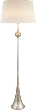 Dover Floor Lamp | Burnished Silver Leaf | Linen Shade