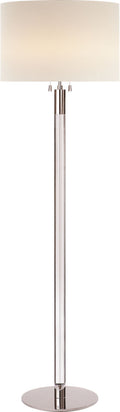 Riga Floor Lamp | Clear Glass and Polished Nickel | Linen Shade
