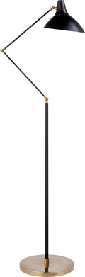 Charlton Floor Lamp | Black and Hand-Rubbed Antique Brass