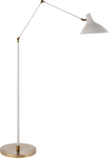 Charlton Floor Lamp | White and Hand-Rubbed Antique Brass