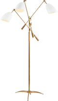 Sommerard Triple Arm Floor Lamp | Hand-Rubbed Antique Brass | White