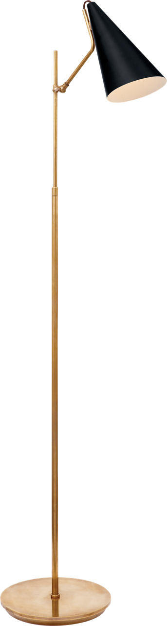 Clemente Floor Lamp | Hand-Rubbed Antique Brass | Black