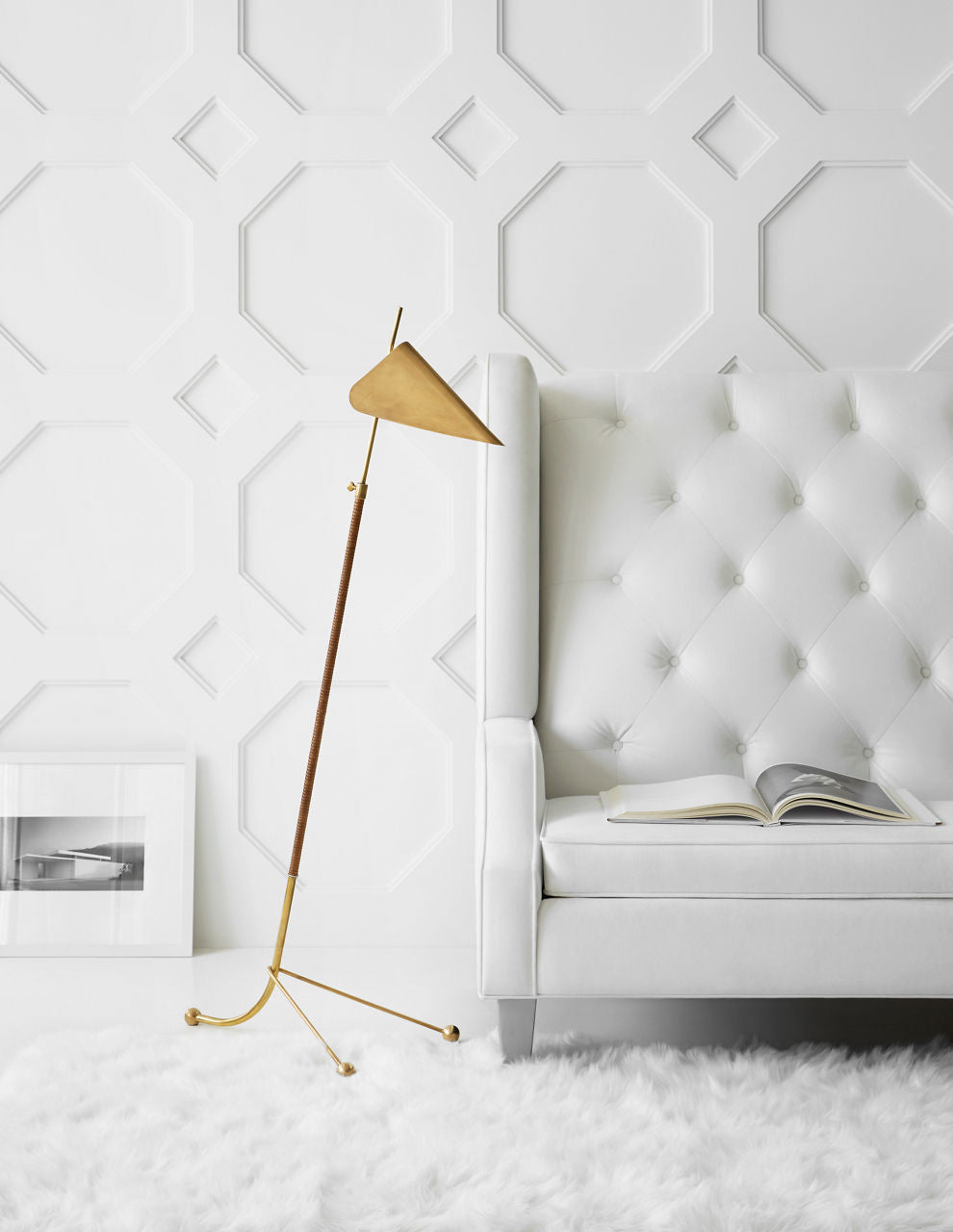 Moresby Floor Lamp | Hand-Rubbed Antique Brass