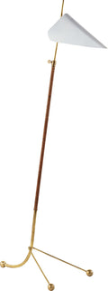 Moresby Floor Lamp | Hand-Rubbed Antique Brass | White Shade