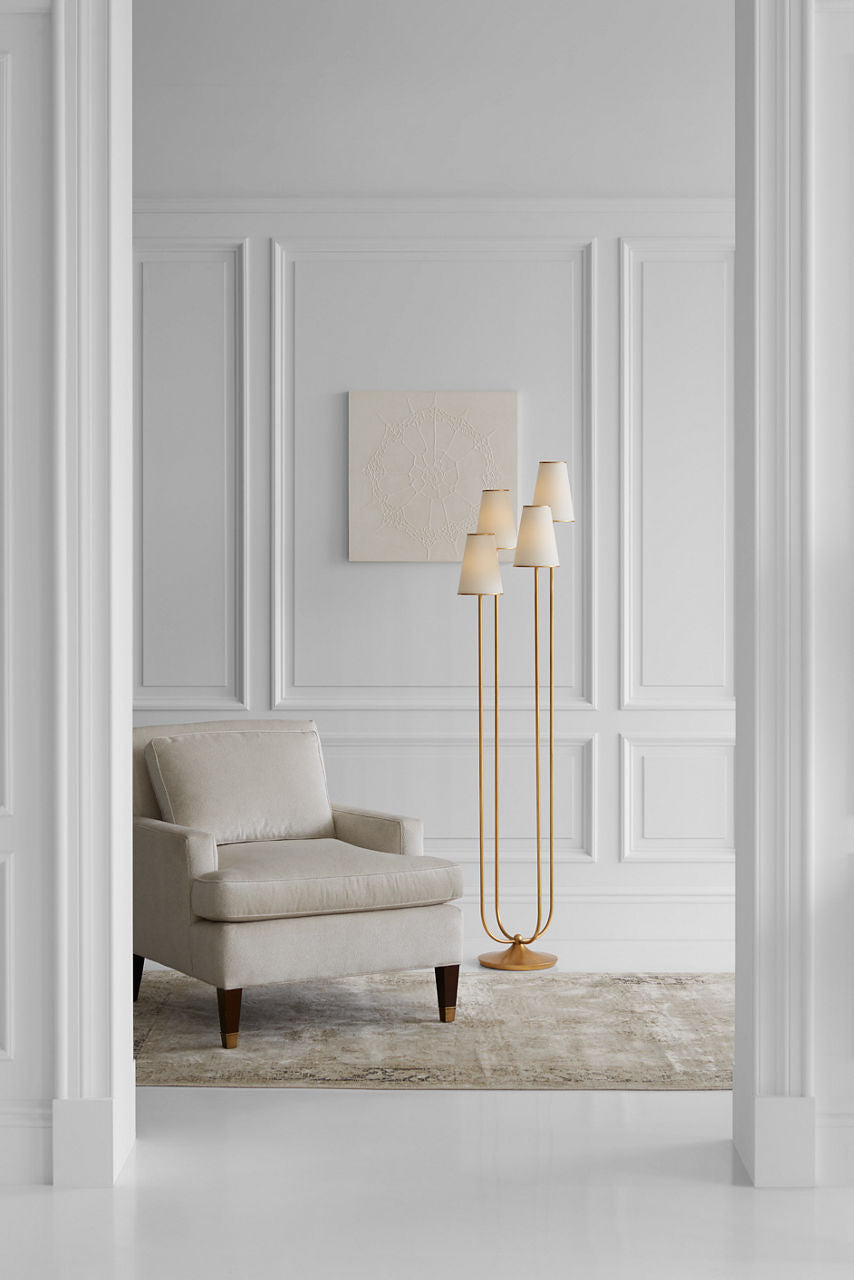 Montreuil Floor Lamp | Gild | Linen Shades