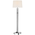 Olivette 63" Forged Floor Lamp | Aged Iron | Linen Shade