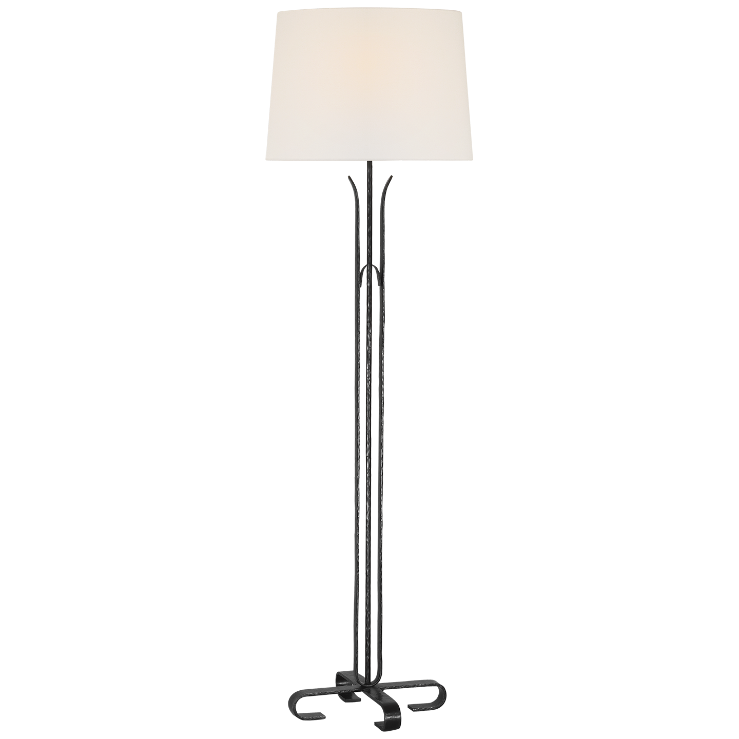 Olivette 63" Forged Floor Lamp | Aged Iron | Linen Shade