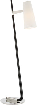 Katia Floor Lamp | Ebony and Polished Nickel | Linen Shade