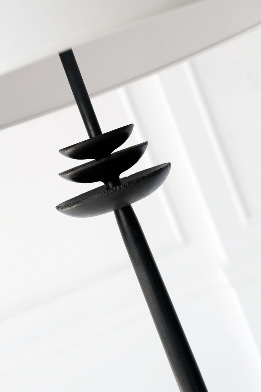 Beaumont Floor Lamp | Aged Iron | Linen Shade