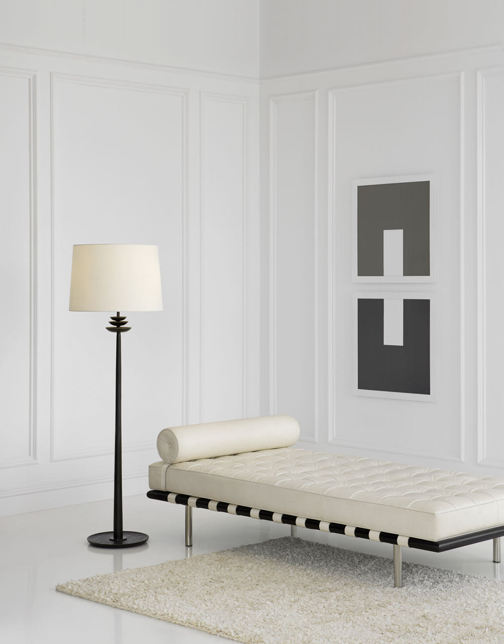 Beaumont Floor Lamp | Aged Iron | Linen Shade