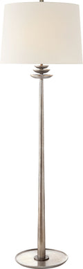 Beaumont Floor Lamp | Burnished Silver Leaf | Linen Shade