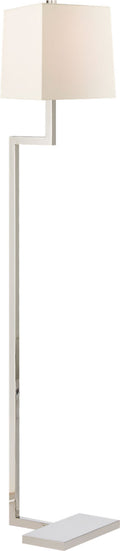 Alander Floor Lamp | Polished Nickel | Linen Shade