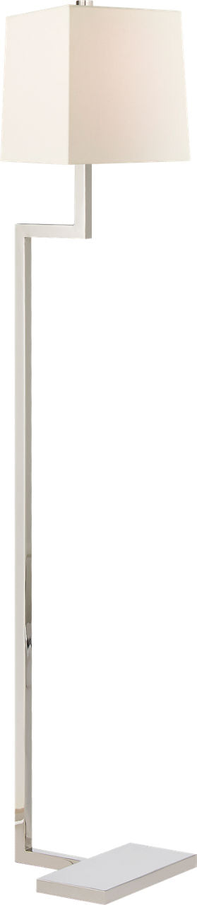 Alander Floor Lamp | Polished Nickel | Linen Shade