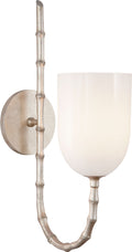 Edgemere Wall Light | Burnished Silver Leaf | White Glass