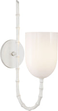 Edgemere Wall Light | Plaster White | White Glass