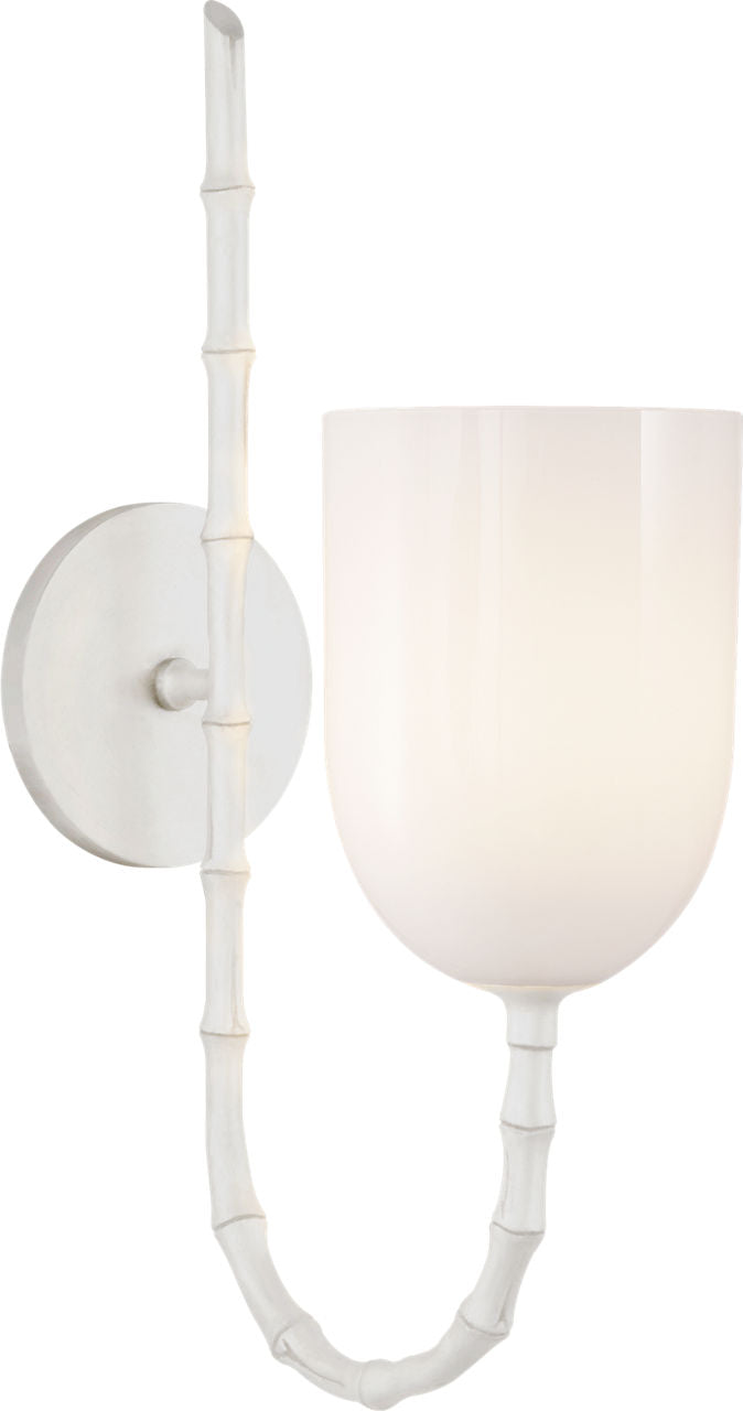 Edgemere Wall Light | Plaster White | White Glass