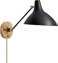 Charlton Wall Light | Black and Hand-Rubbed Antique Brass