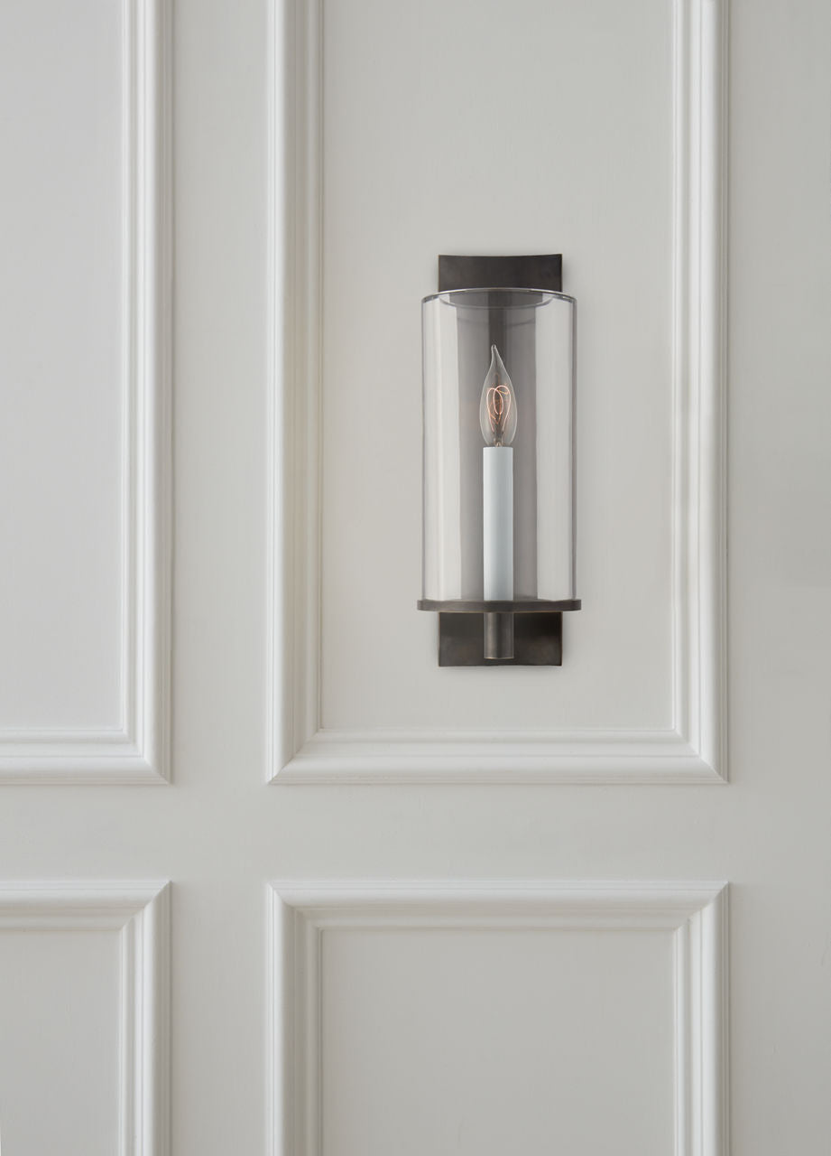 Truffaut Single Sconce Bronze | Clear Glass