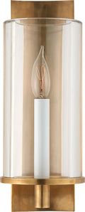 Truffaut Single Sconce Hand-Rubbed Antique Brass | Clear Glass
