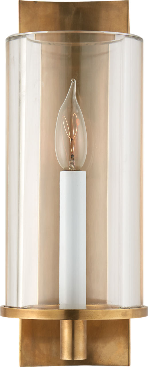 Truffaut Single Sconce Hand-Rubbed Antique Brass | Clear Glass
