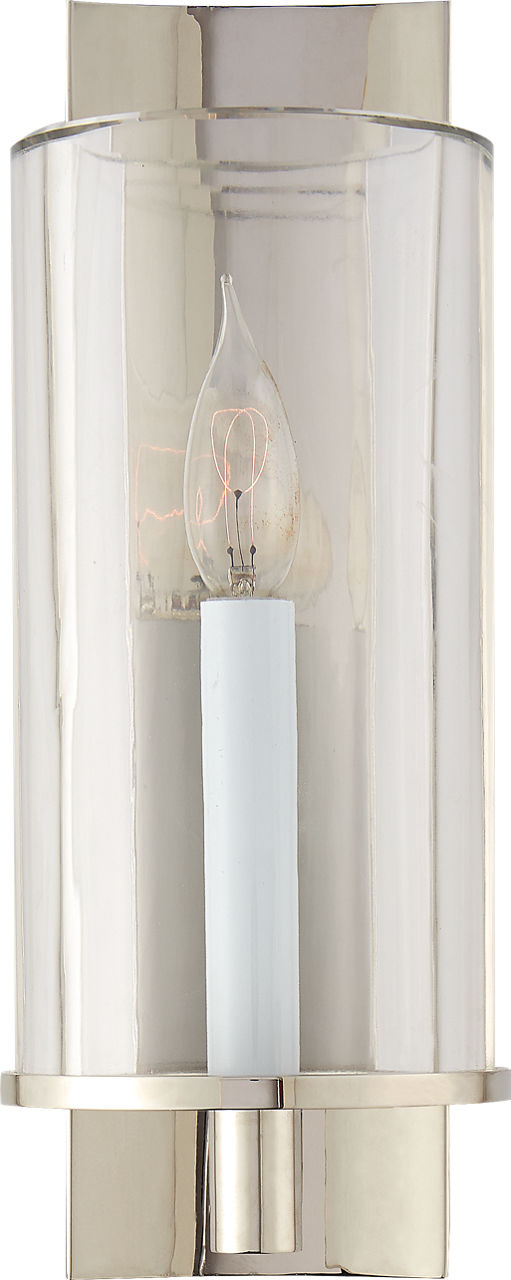 Truffaut Single Sconce Polished Nickel | Clear Glass