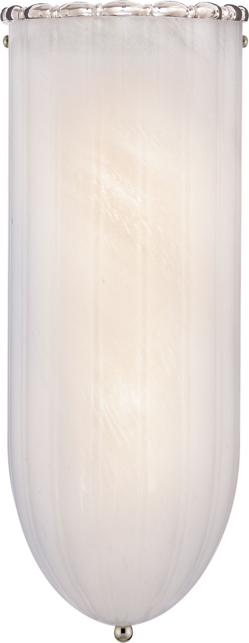 Rosehill Linear Wall Light | Polished Nickel | White Strie Glass