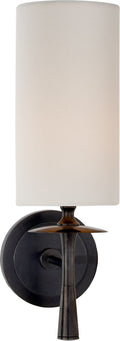 Drunmore Single Sconce | Bronze | Linen Shade