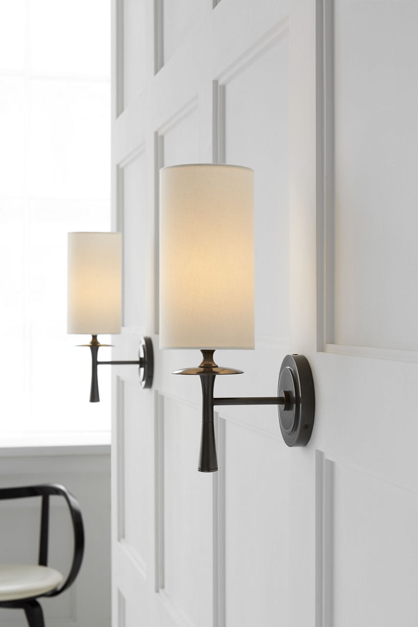 Drunmore Single Sconce | Bronze | Linen Shade