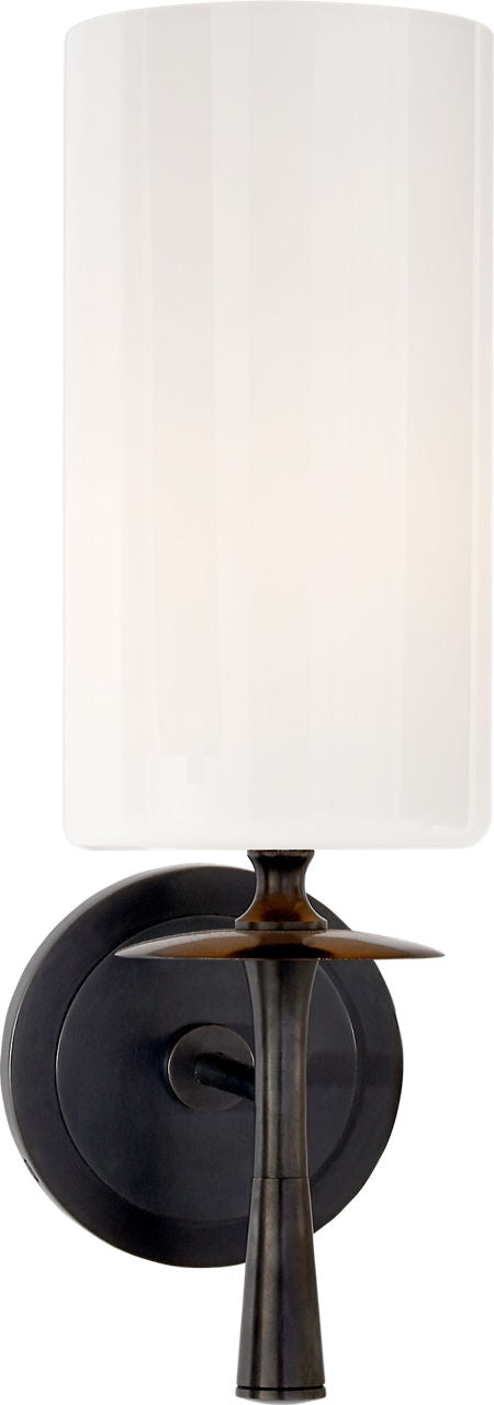Drunmore Single Sconce | Bronze | White Glass Shade