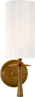 Drunmore Single Sconce | Hand-Rubbed Antique Brass | White Glass Shade